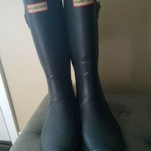 Hunter huntress size 10 matte black rain boots