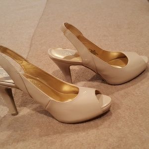 Ladies peep toe sling back heels