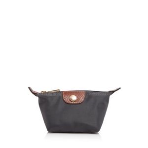 Longchamp coin case slate color New!
