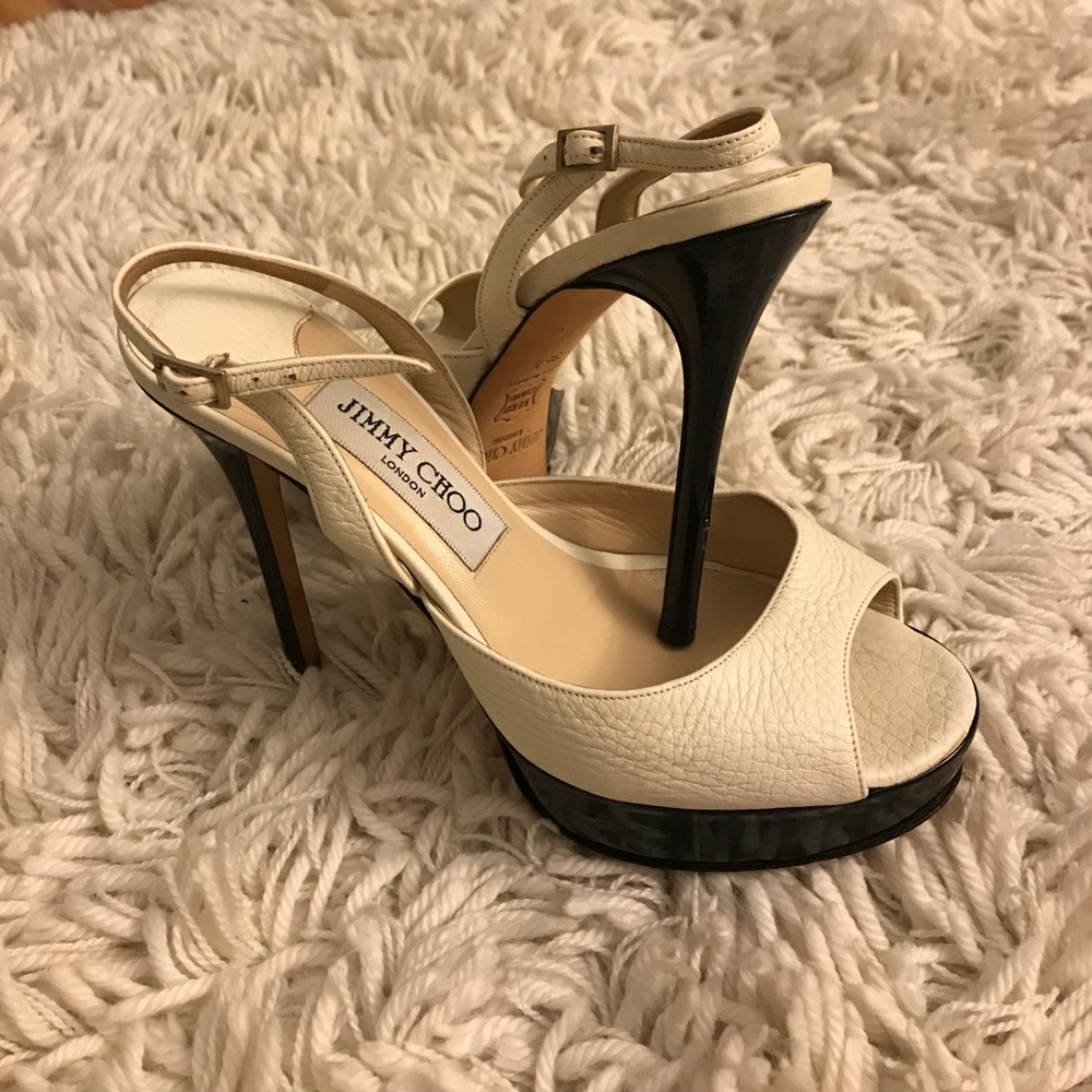 Jimmy choo black and white strap sandal