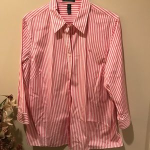 3/4 sleeve button up cotton Lauren shirt