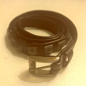 Black leather with silver stud belt