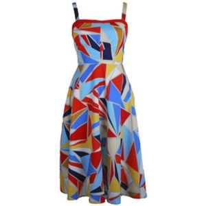 Lavand of Spain Geometric Halter Dress