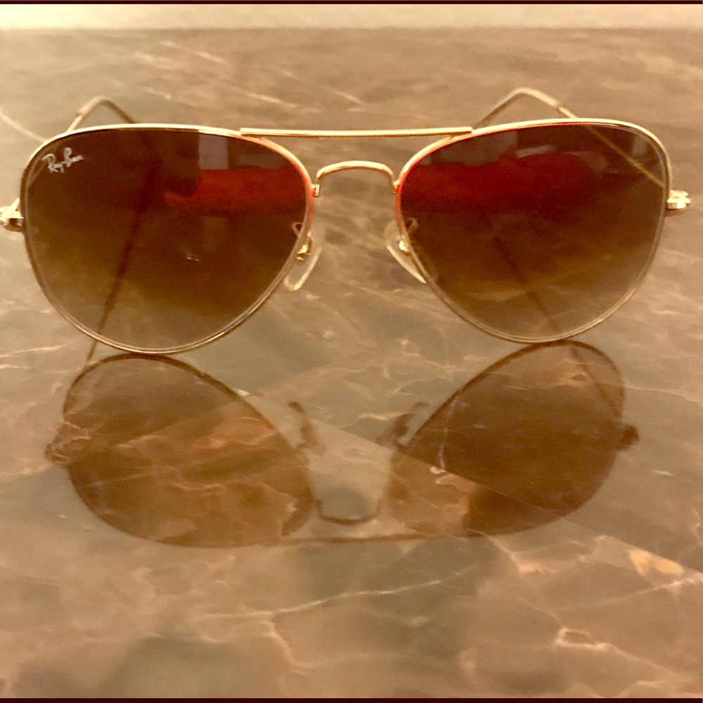 Ray Ban Gold/Brown Gradient Aviators
