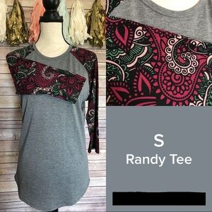 NWT LuLaRoe Randy Baseball Tee Paisley Print Small
