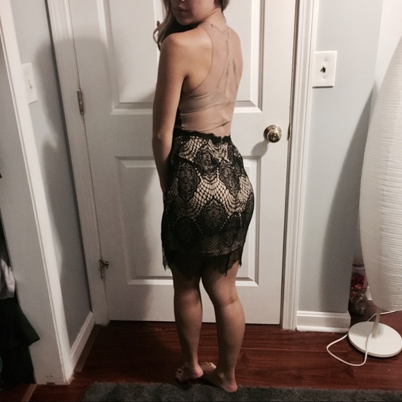 Hey Molly Black and Nude Dress - Picture 2 of 3