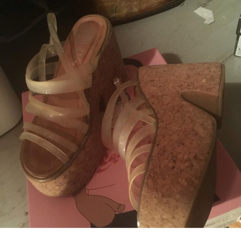 Jeffery Campbell clear jelly platform sandals