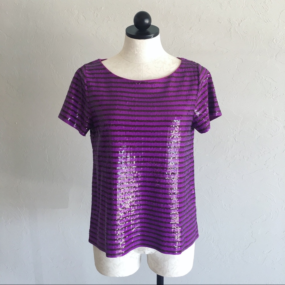 J.Crew Sequin Top in Purple