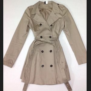 H&M Divided Women's Khaki Trench Coat US Size 4
