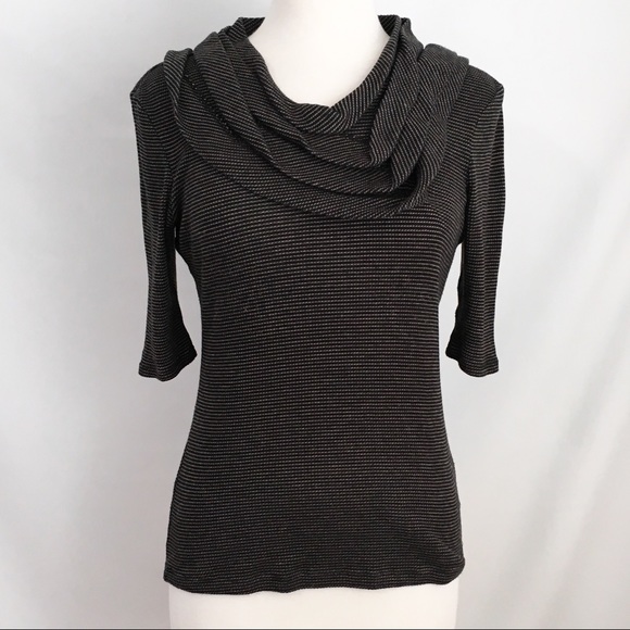 Anthropologie Tops - Deletta Anthropologie Pleated Cowl Neck Blouse M