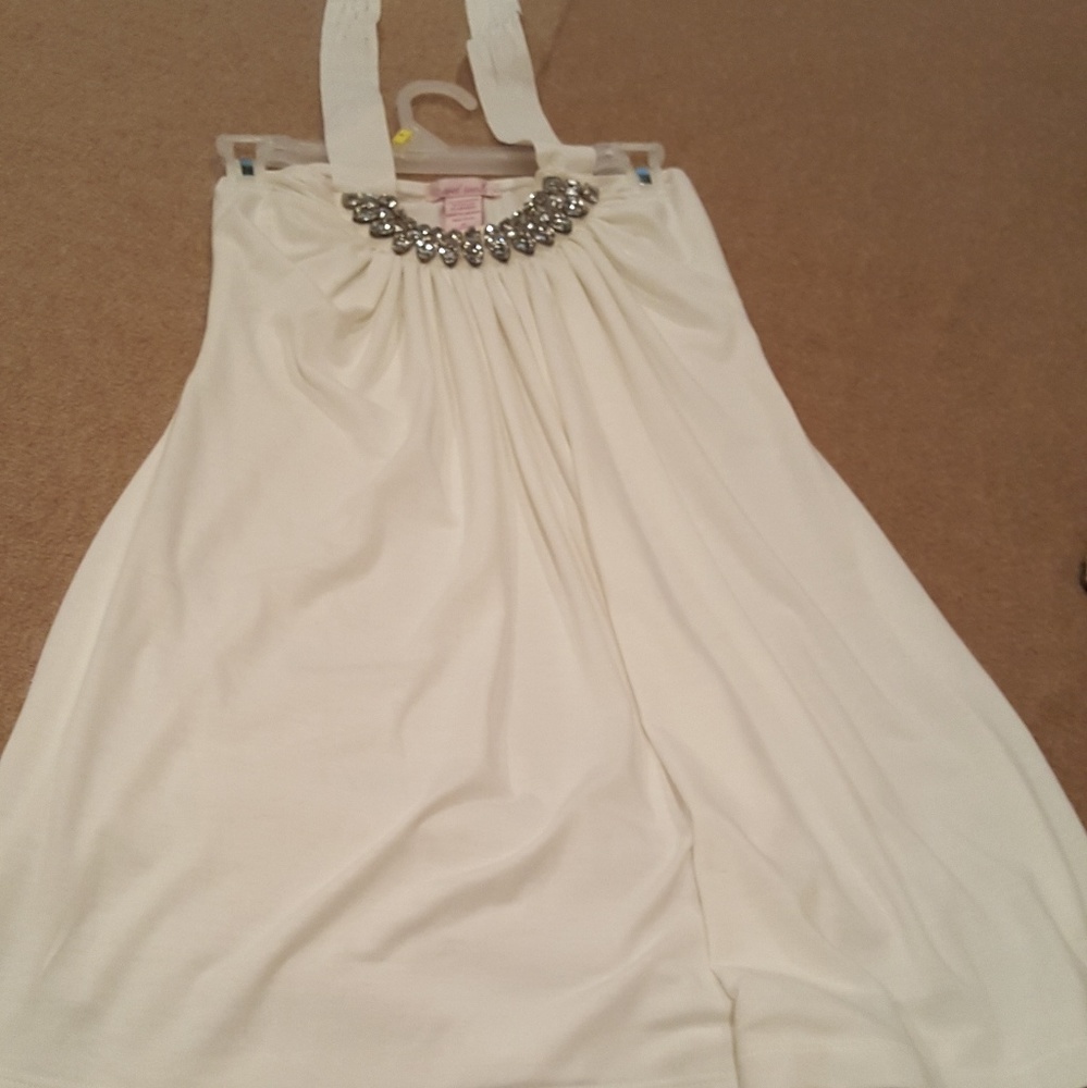Juniors embellished top can be used as mini dress