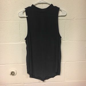 Super soft grey high collar tank top