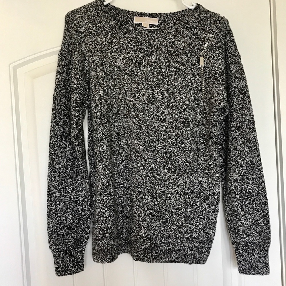 NWOT Michael Kors Black & White Sweater w/ Zipper