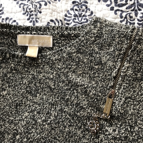 NWOT Michael Kors Black & White Sweater w/ Zipper - Picture 5 of 8