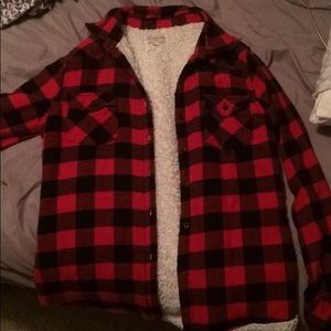 Ci sono red plaid button up long sleeve shirt