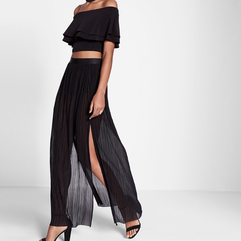 Express high waist pleated maxi skirt