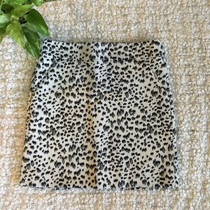 Loft leopard print pencil skirt grey and white