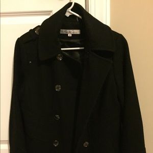 Short black peacoat
