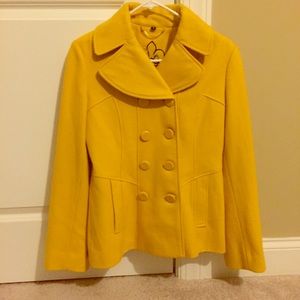Guess Yellow Classic Pea Coat