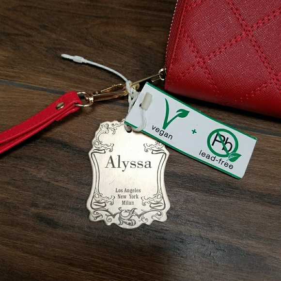 wrisrlet RED CLUTCH WALLET With handle - Picture 6 of 6