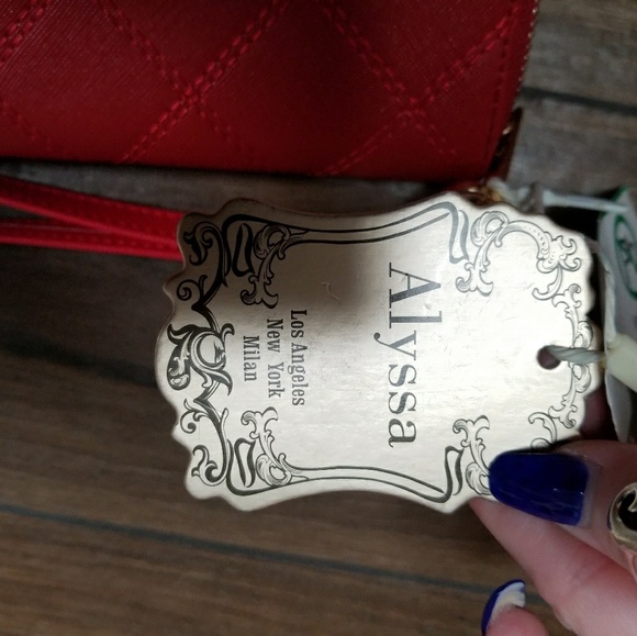 wrisrlet RED CLUTCH WALLET With handle - Picture 5 of 6