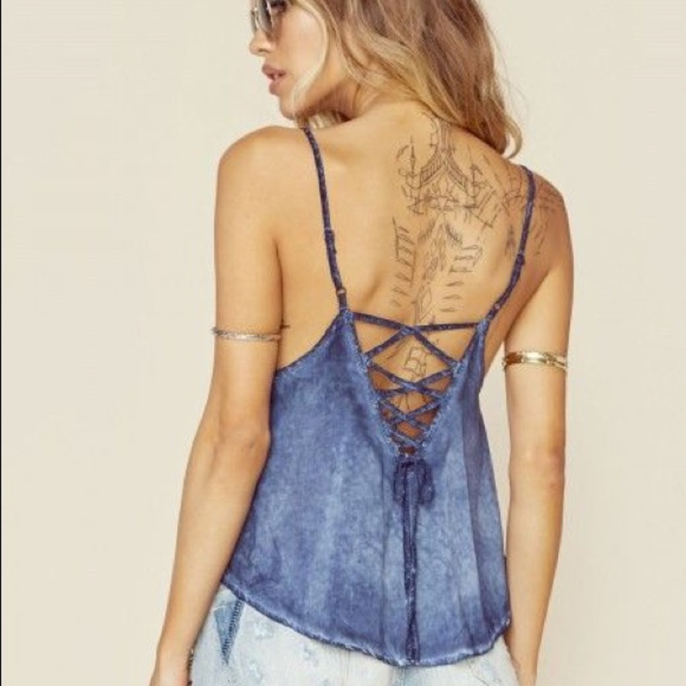 Blue Life Tie Me Up Cami