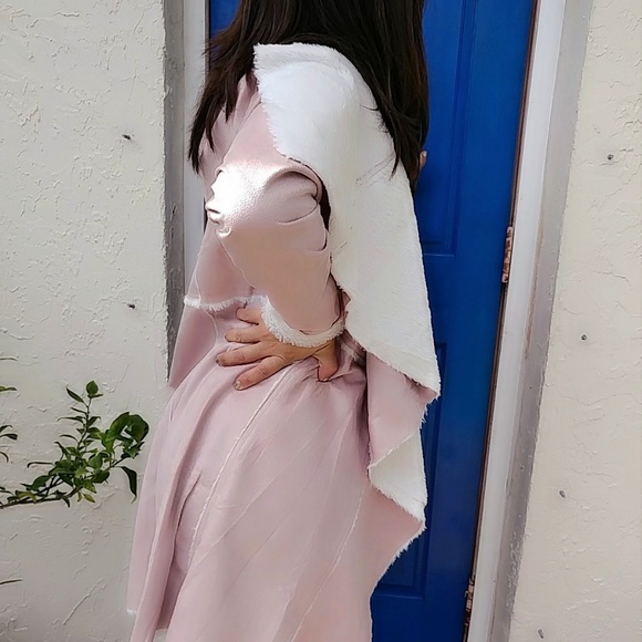 Shearling  Lined blush faux suede Jacket - Picture 5 of 8