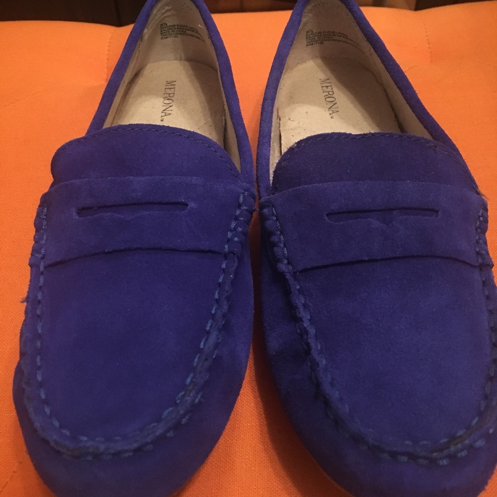 Cobalt Blue Suede Loafers