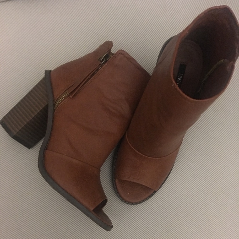 Forever 21 Ankle Open Toe Boots