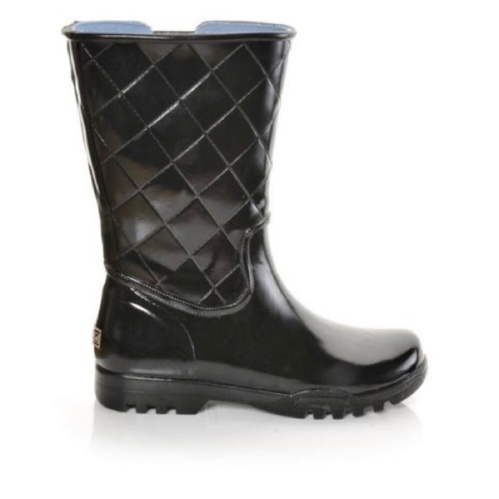 Sperry Top-Sider Black Quilted Rain Boots