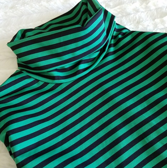 Striped Turtleneck Ls Top 