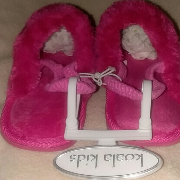 ♡NWT Girls Koala Kids Zebra Print Slippers Size 11 - Picture 5 of 8