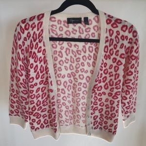 Aqua Cashmere Pink Cheetah Print Cardigan
