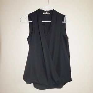 V neck black blouse