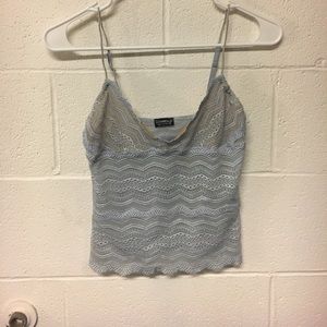 Baby blue see through lace shirt