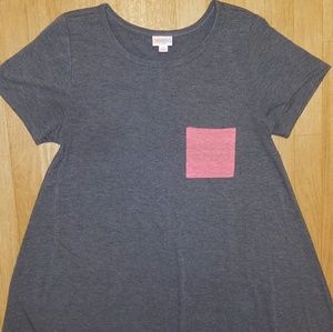 Small charcoal/pink pocket small LuLaRoe Carly