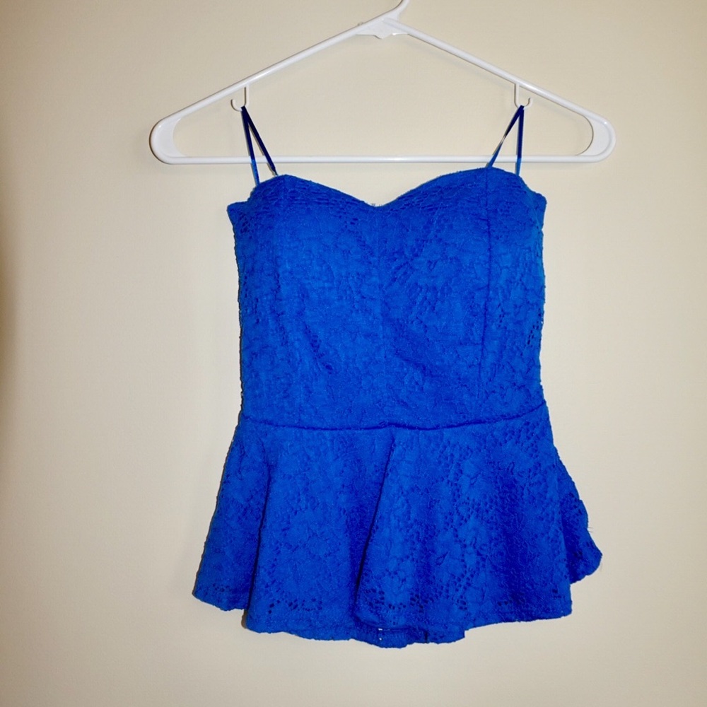 Blue lace top
