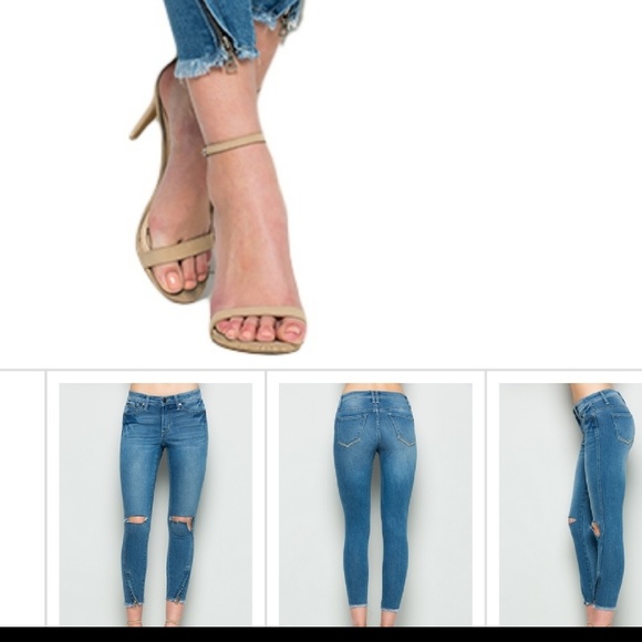 Distressed denim leggings jeggings - Picture 3 of 3