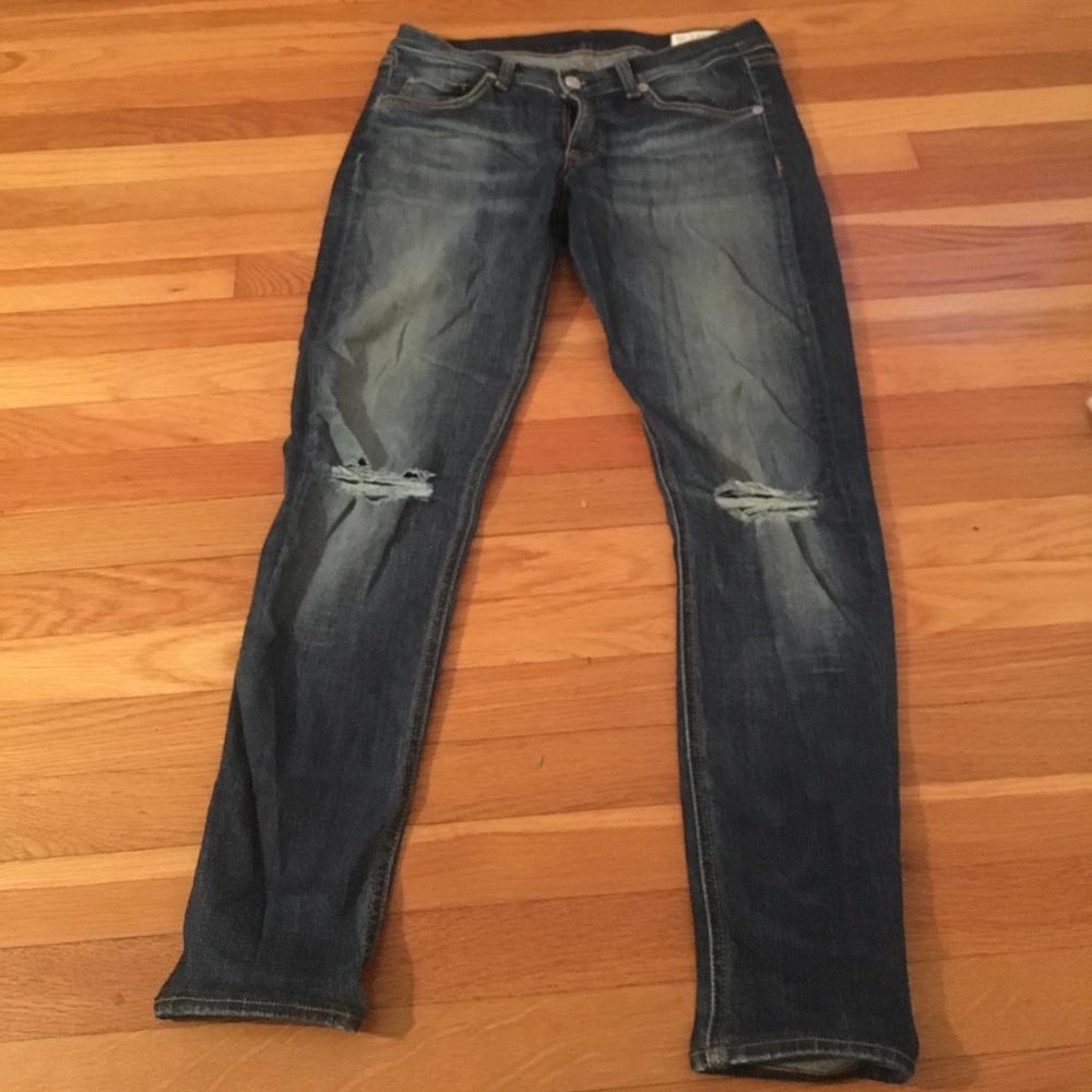 RAG & BONE Skinny Jean Ripped Knees