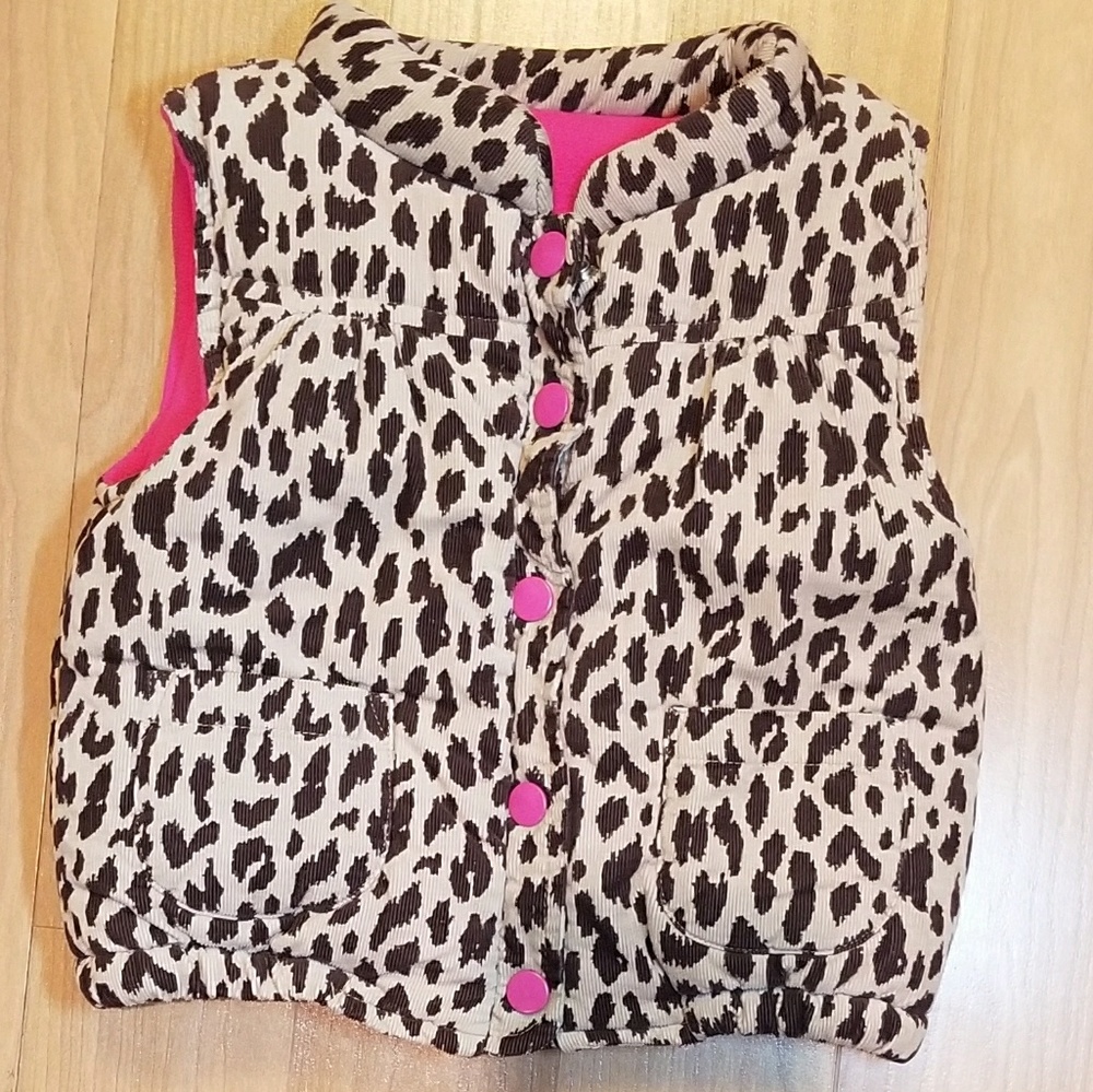 Baby Girls Leopard Puffer Vest