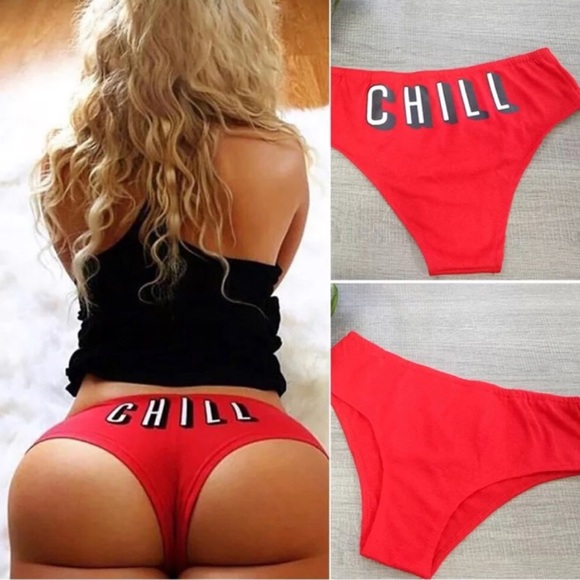 intimates sleepwear red netflix chill briefs victoria secret christmas thongs