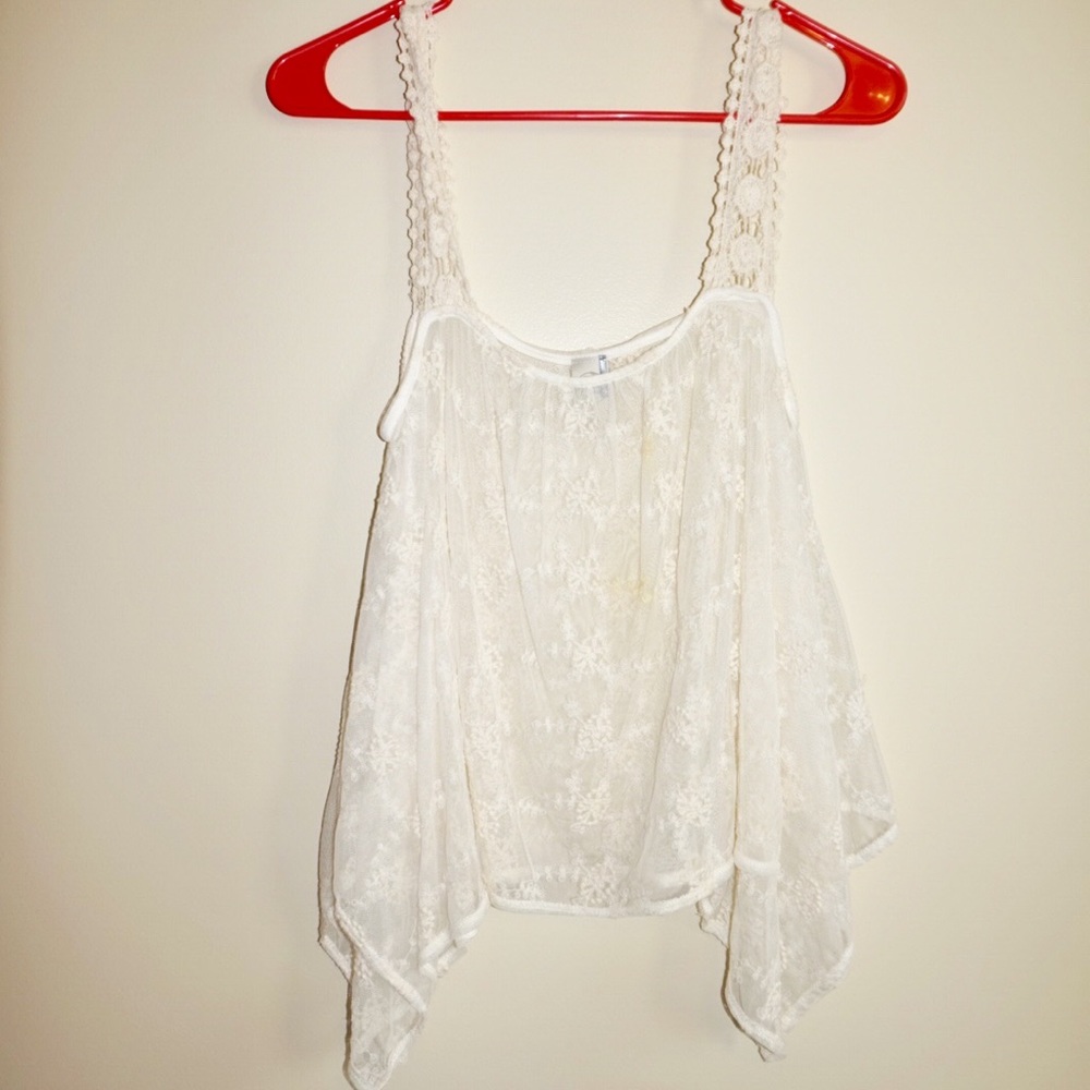 White Lacey beach top