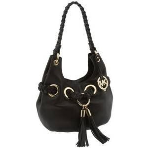Michael Kors Black Leather Shoulder Hobo Bag