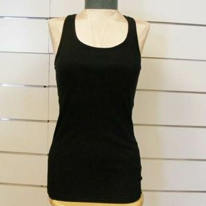 Black Lace Back Tank Top
