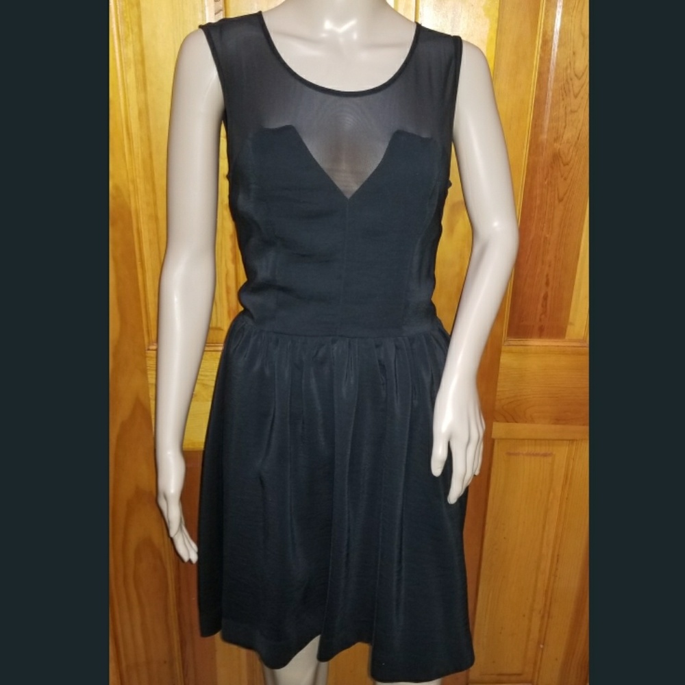 H&M Heart Front Net Jersey Black Dress