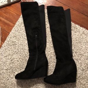 Like-new over the knee black boots