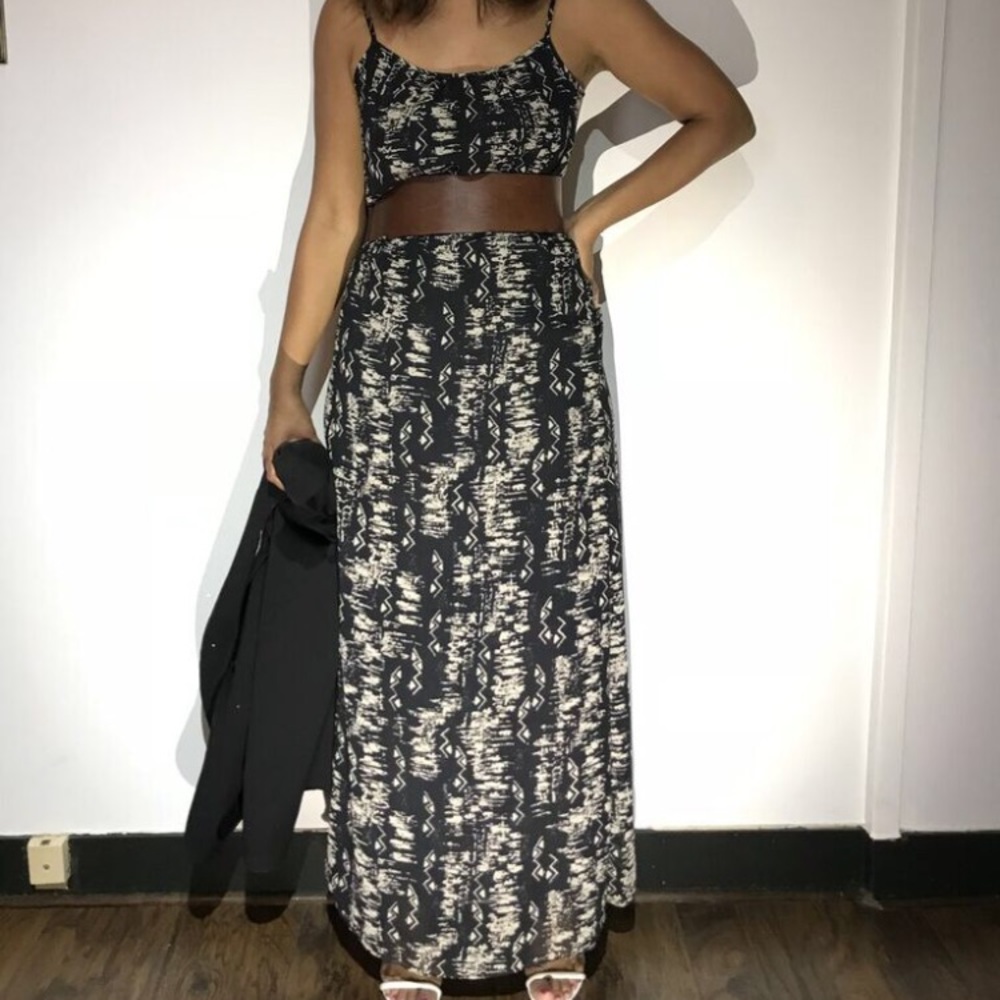 Forever21 Black multi print maxi