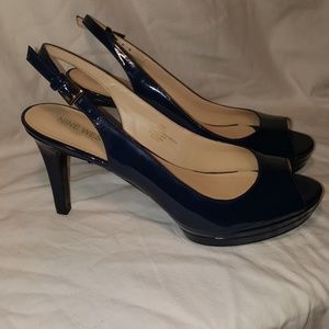 Nine West Able Slingbacks in Navy Blue