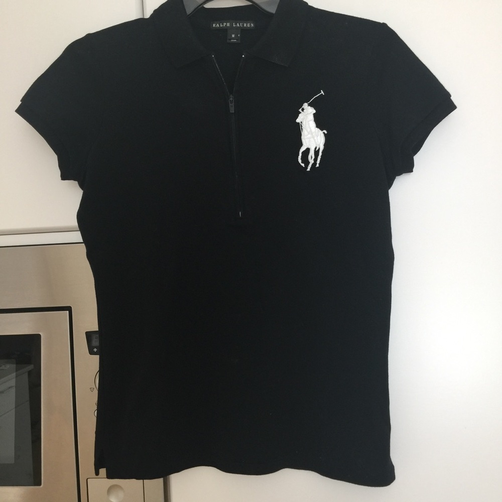 Black label Ralph Lauren black polo top S