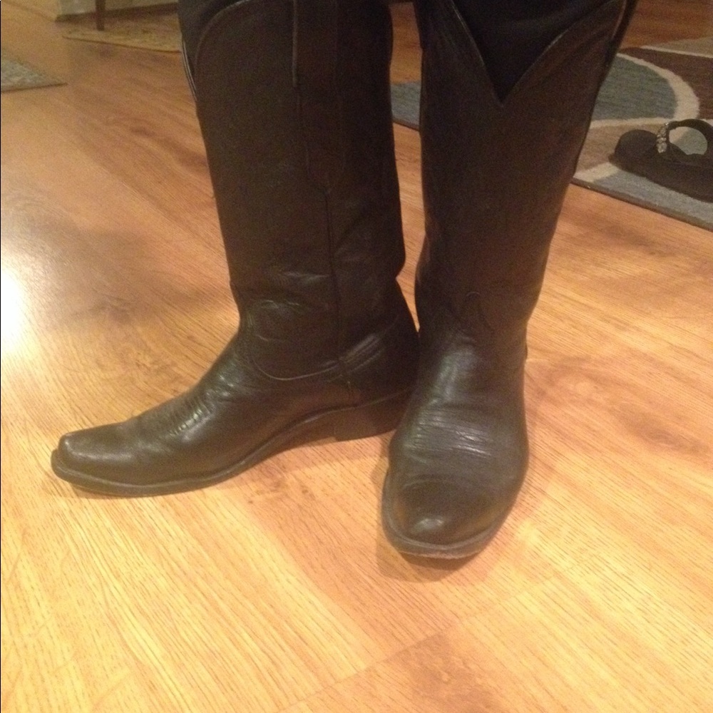 Pecos Bill black goat 🐐 leather cowboy boots